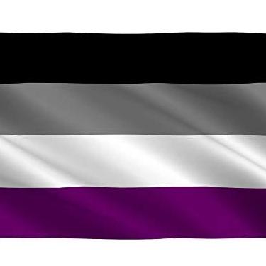 Imagem de rhungift Bandeira do orgulho assexual, 9 x 1,5 m, moderada para uso externo/interno, ambos os lados, poliéster 100D - bandeiras de assexualidade gay LGBT progressiva