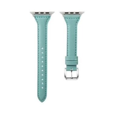 Imagem de Pulseira De Couro Slim Para Apple Watch Band 40mm 41mm 44mm 45mm 42mm 