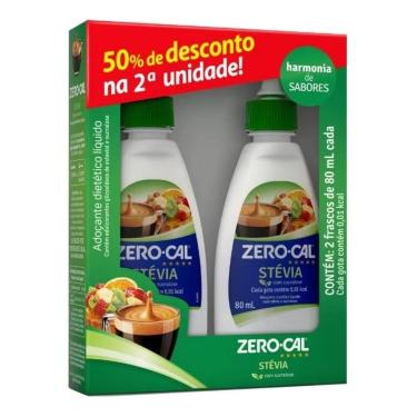 Imagem de Adoçante Líquido Zero Cal Stévia 2 X 80ml - Zero-Cal