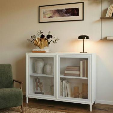 Imagem de Balcão Buffet Refresh 2 Portas 1 Prateleira com Vidro Branco - Brv, Br