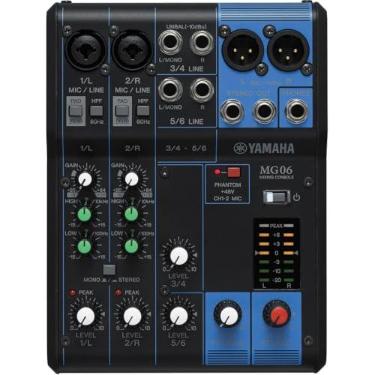 Imagem de Mesa de Som Yamaha MG06 com 6 canais - 2 Entradas de Microfone