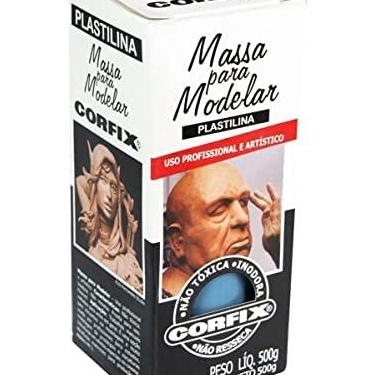 Imagem de Massa Plastilina Para Modelagem Corfix 500g 325 Azul Ultramar