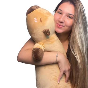 Imagem de Luckbaby Pelúcia Gigante Capivara, 90cm, Travesseiro de Corpo Decorativo, Material Macio Premium, Bege