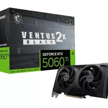 Imagem de Placa De Vídeo Nvidia Geforce Msi RTX5060ti Ventus Oc Black Plus 2x 16gb - 128 Bits - HDMI/3x Dp - 912-v535