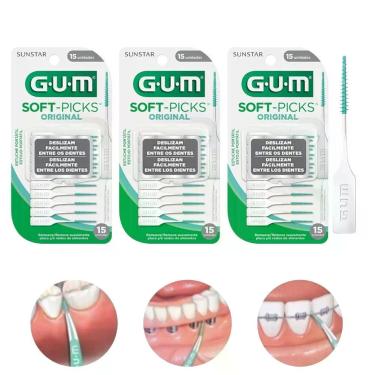 Imagem de Kit Palito Interdental Gum Soft Picks para Aparelho Ortodôntico com Estojo Portátil 30 Unidades