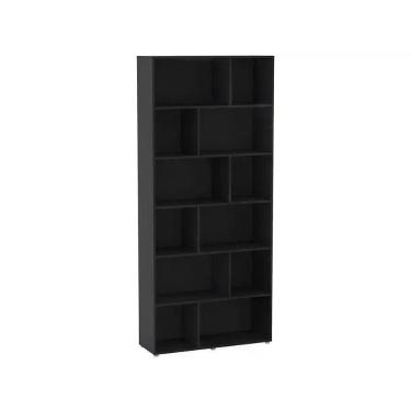 Imagem de Estante Xangai 12 nichos Assimétricos Branco Politorno, Preto