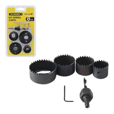 Imagem de Serra Copo Para Madeira e Gesso - Kit Profissional 6 Peças - BOMVINK