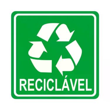 Imagem de Adesivo Lixo Reciclavel 1 Unidade 10cmx10cm Cor Verde