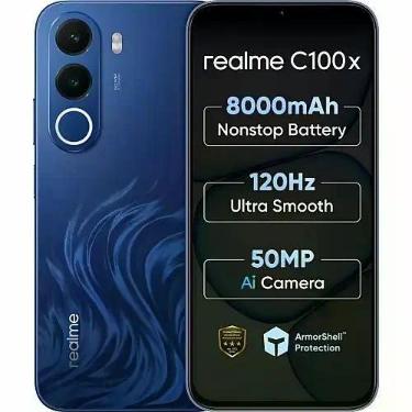Imagem de Smartphone Realme C100X 256GB Bateria 8000mAh Tela 120Hz NFC Câmera 50