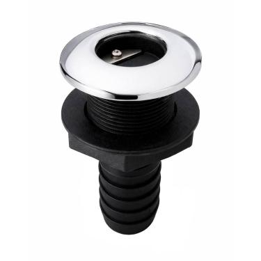 Imagem de Bn1542 - saida de costado thru-hull nylon preto anti-retorno acabament