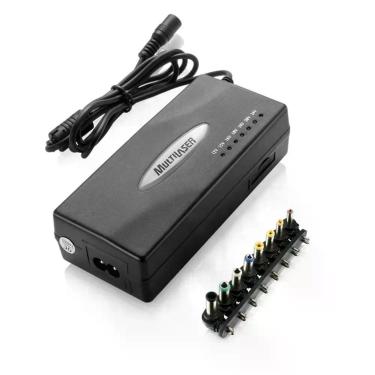 Imagem de Fonte Universal para Notebook CB007 90W Bivolt com 2 Saídas USB e Proteção Contra curto-circuito Preto Multi