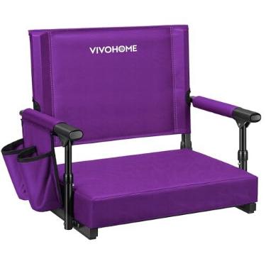 Imagem de VIVOHOME Assentos de estádio com suporte para as costas e almofada roxa 1 pacote