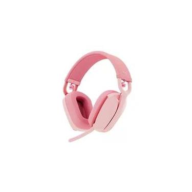 Imagem de Headset Sem Fio Logitech Zone Vibe 100, Drivers 40 mm, USB, Bluetooth, PC, Mobile, Rosa - 981-001223