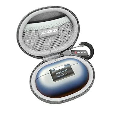 Imagem de RLSOCO Estojo de transporte para auriculares sem fios HUAWEI FreeBuds Pro 5/Pro 4/Pro 3/Pro 2+/Pro 2/Pro - Cinzento (apenas o estojo)