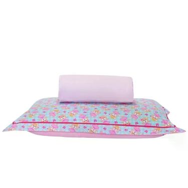 Imagem de Jogo De Cama Lençol Solteiro Ursinha Rosa Com Fronha Estampada 02 Peças - Percal Algodão 140 Fios
