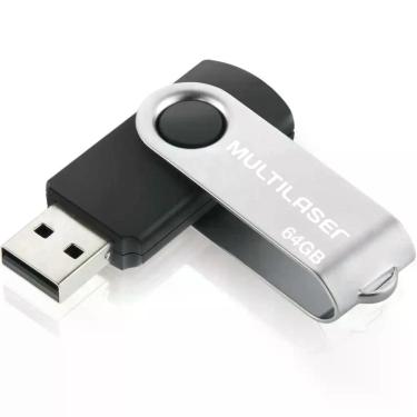 Imagem de Pen Drive USB TWIST 64GB Preto - Multilaser, 64GB