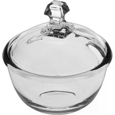 Imagem de Açucareiro Home & Co 270ml Vidro Transparente com Tampa para Cozinha e Mesa Posta