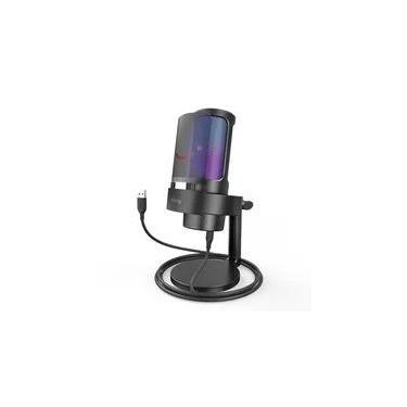 Imagem de Microfone Gamer Fifine A8 Ampligame RGB, USB, PC PS4 PS5, com Suporte, Preto - A8