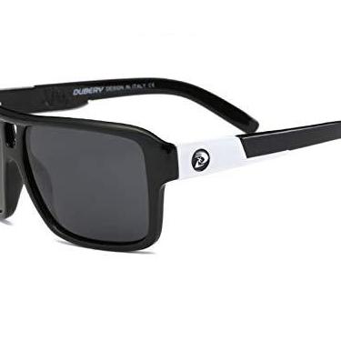 Imagem de Óculos Escuros Polarizado Dubery Masculino Preto e Branco Com Lentes UV Moda Surfwear Skatewear