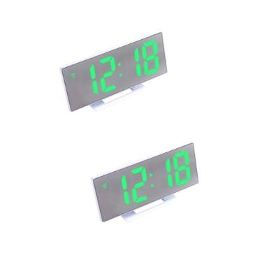 Imagem de IMIKEYA Relógio De Bateria 2 Peças De Relógio De Parede Branco Grande 3D Liderado