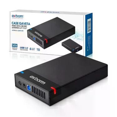 Imagem de Case Gaveta Hd 3.5 Usb 3.0 Exbom Sata III Até 10tb Com Fonte Bivolt CG