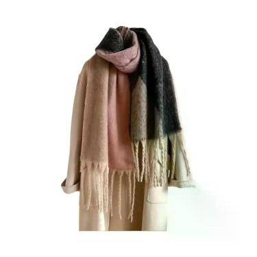 Imagem de Cachecol Elegante De Imitação De Cashmere Com Franjas Para Homens E Mu
