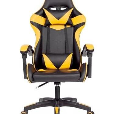 Imagem de Cadeira Gamer Reclinável Conforto Ergonômica Apoio de Braço e Lombar Cor:Amarelo