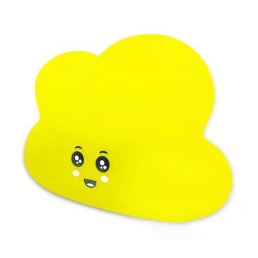 Imagem de Luminária Abajur De Mesa Nuvem Fofa Led Noturna Média Amarelo