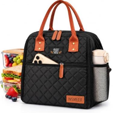 Imagem de INSMEER Lancheira Bolsa Térmica, Bolsa Térmica Marmita Portátil Para Viagem, Caminhada, Praia, Piquenique, Churrasco,20 Latas, Preto