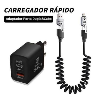 Imagem de Carregador Para iP Tipo C Cabo 4 Em 1 Carregamento Rápido Escalável Tr