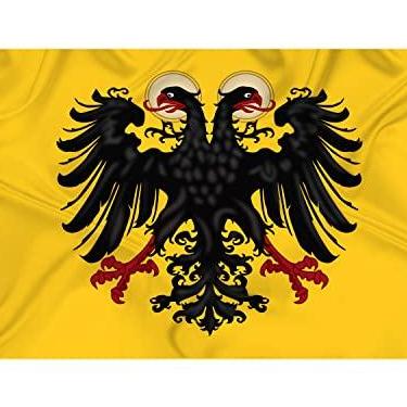 Imagem de Bandeira do Sacro Império Romano 9,5 x 1,5 m, feita de tecido brilhante - seda - Cor vívida e à prova de desbotamento, bandeiras impressas do Reino da Alemanha com costura dupla decoração presente