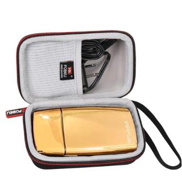 Imagem de FBLFOBELI Estojo rígido de armazenamento para barbeadores BaBylissPRO METALFX de folha única e dupla, bolsa de viagem compacta à prova de choque, preta, compacta, Preto/branco, Compacto