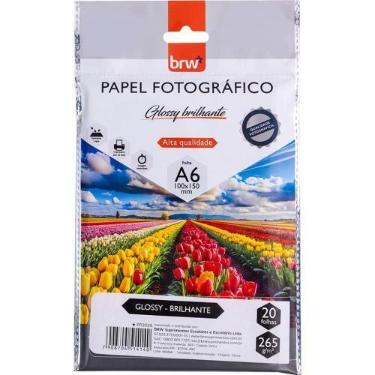 Imagem de Papel Fotográfico INKJET A5 GLOSSY Brilhante 265G Pacote com 20 Folhas