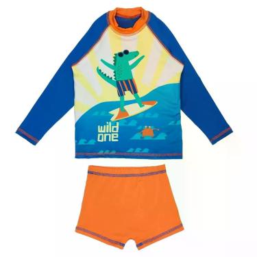 Imagem de Conjunto Menino Liso C/ Estampa Localizada 1 ao 10 - Safari Praia Azul