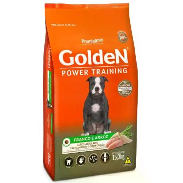Imagem de Ração Golden Power Training Para Cães Adultos Sabor Frango, Arroz e Ve