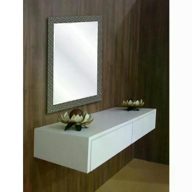 Imagem de Aparador Penteadeira Console Suspenso Laqueado Branco