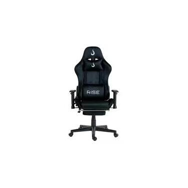 Imagem de Cadeira Gamer Rise Mode X02, Ângulo Ajustável, Até 130Kg, Braço 2D, Tecido, Apoio Para os Pés Retrátil, Preta - RM-CG-X02-BK-FBC