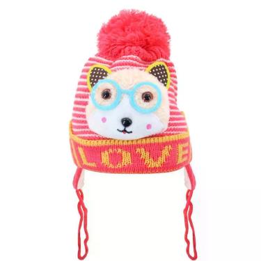Imagem de Touca Gorro Infantil Vermelha Gatinho Tamanho único