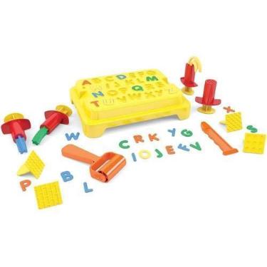 Imagem de Massa de Modelar Criativa Box Alfabeto Kit 16 Peças Dismat Brinquedos