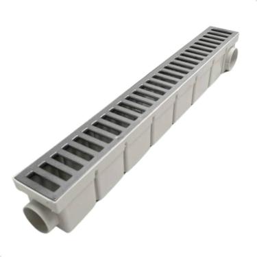 Imagem de Ralo Linear De Alumínio 1 Metro 2 Peças 6x50 Cm Piscina - MOPLASTIC