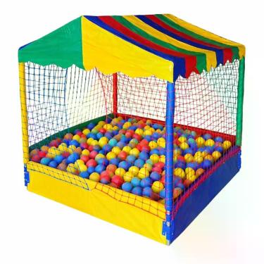 Imagem de Kit Piscina de Bolinhas Nacional Premium Infantil 1,50m Quadrada 500 B
