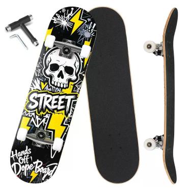 Imagem de Skate Anyfun 79 cm 8" Completo 7 Camadas de Bordo Canadense