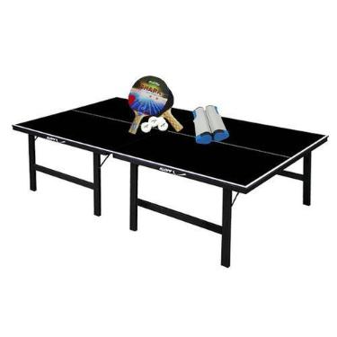Imagem de MESA PING PONG PRETA 1010 KLOPF + Kit 5055 + Rede Retrátil