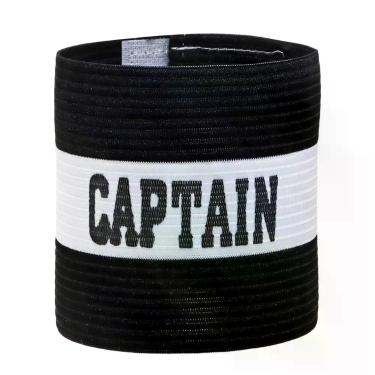 Imagem de Braçadeira de capitão ajustável em nylon elástico preta e branca - Mar