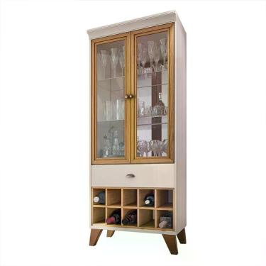 Imagem de Cristaleira ópera 2 Portas E 1 Gaveta Off White-cinamomo - Hb Móveis Off White-cinamomo
