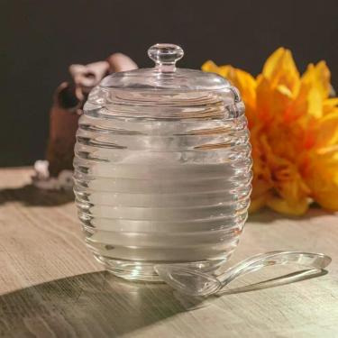 Imagem de Açucareiro Cristal com Tampa e Colher Colméia 210ml Lyor