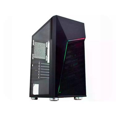 Imagem de Gabinete Gamer K-Mex Strife II CG-01C1 - RGB ATX 7 FANs Preto, Preto