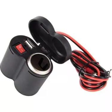 Imagem de Adaptador USB para Moto com Acendedor de Cigarro - Desconto Exclusivo!