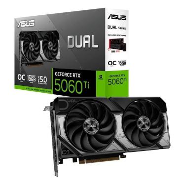 Imagem de Placa de Vídeo ASUS DUAL RTX 5060 TI O16G NVIDIA GeForce, 16GB GDDR7,