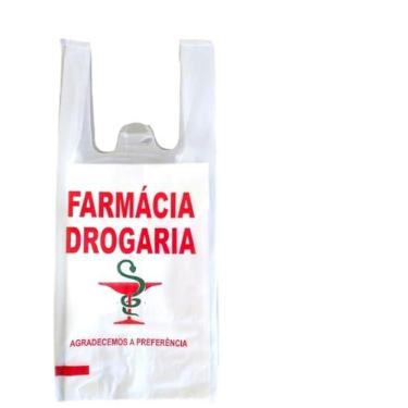 Imagem de Sacolas Plásticas para Farmácia e Drogaria, Medidas 30x40cm, Brancas, Conjunto com 1000 Unidades, Padrão